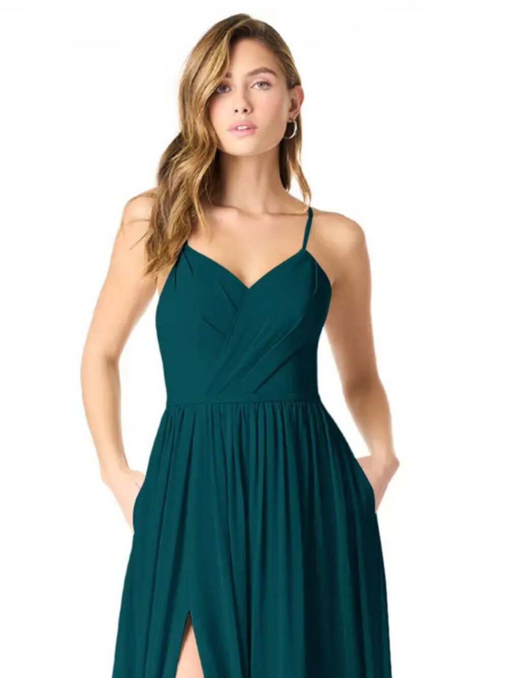 Azazie Cora Dress in Pine